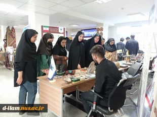 بازدید دانشجویان حسابداری دانشکده فنی و حرفه‌ای دختران ایلام از نمایشگاه هفته پژوهش 4