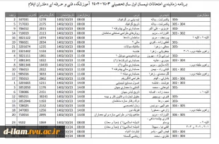 برنامه امتحانات پابان نیمسال 1402-آموزشکده فنی دختران ایلام 3