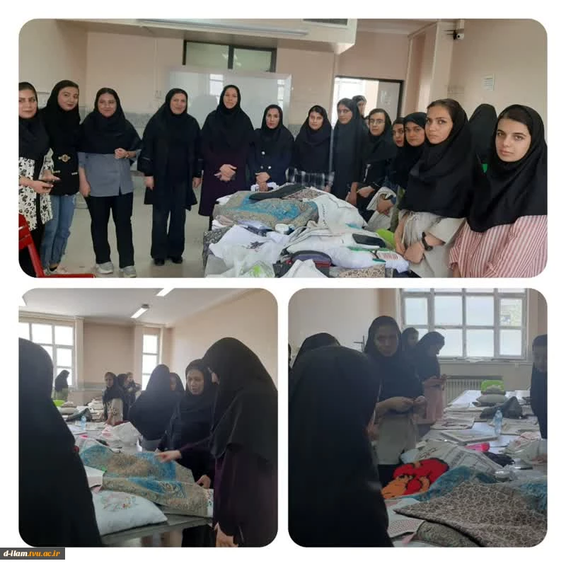 برگزاری ژوژمان پایان نیمسال دوم درس سوزن دوزی سنتی مربوط به دانشجویان کاردانی طراحی ودوخت 2